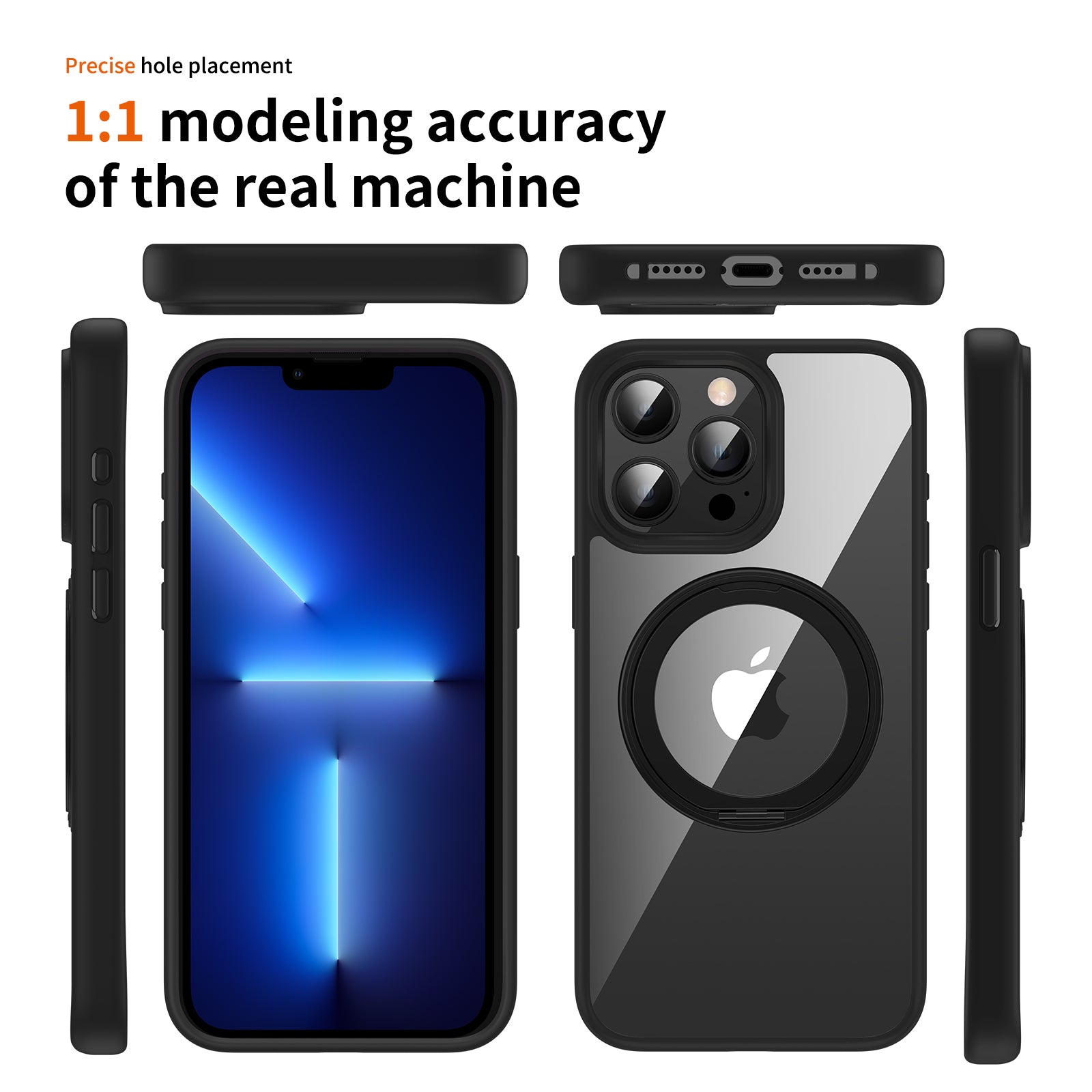 For iPhone 13 Pro Max Phone Cases PC+TPU Kickstand Back Cover Compatible with MagSafe