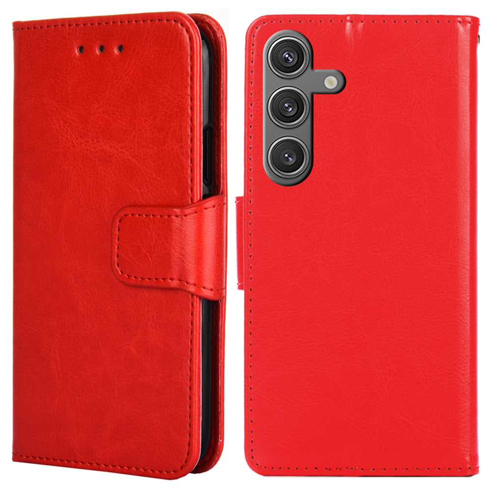 For Samsung Galaxy S24 Case PU Leather Shockproof Phone Cover with Wallet