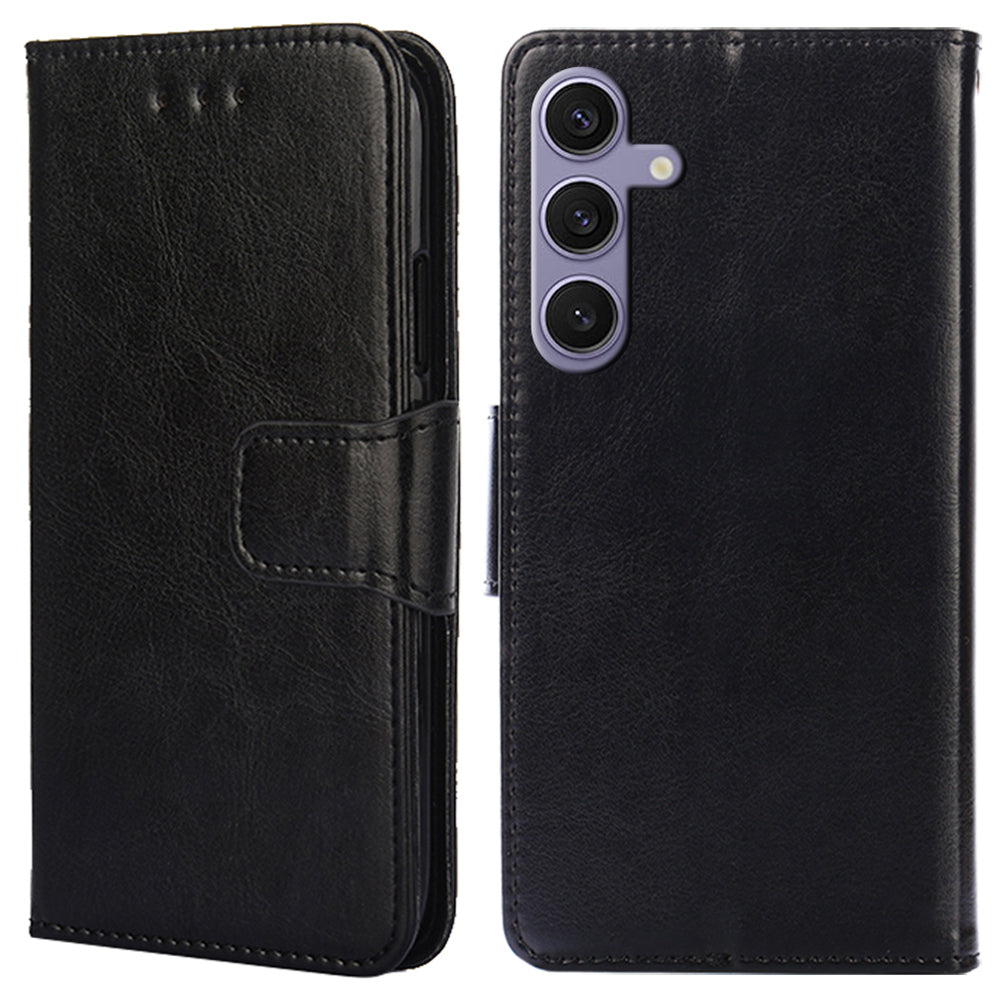 Phone Case Wallet for Samsung Galaxy S24+ TPU+PU Leather Shockproof Cell Phone Stand Cover