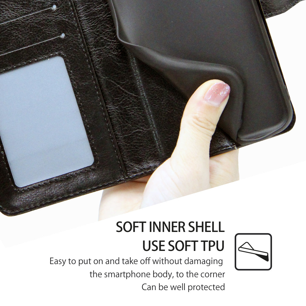 Phone Case Wallet for Samsung Galaxy S24+ TPU+PU Leather Shockproof Cell Phone Stand Cover