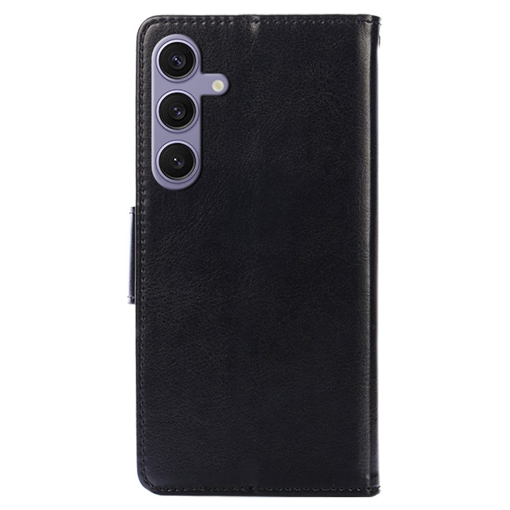Phone Case Wallet for Samsung Galaxy S24+ TPU+PU Leather Shockproof Cell Phone Stand Cover