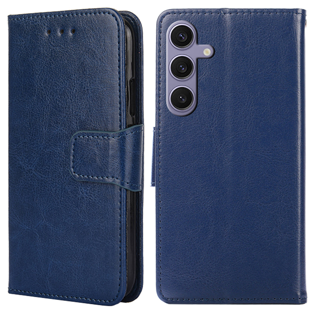 Phone Case Wallet for Samsung Galaxy S24+ TPU+PU Leather Shockproof Cell Phone Stand Cover