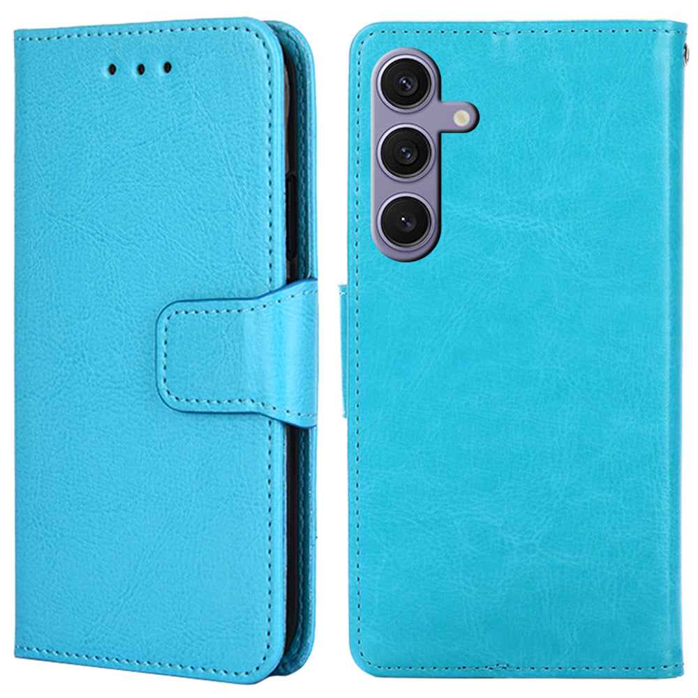 Phone Case Wallet for Samsung Galaxy S24+ TPU+PU Leather Shockproof Cell Phone Stand Cover