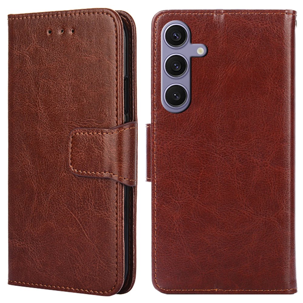 Phone Case Wallet for Samsung Galaxy S24+ TPU+PU Leather Shockproof Cell Phone Stand Cover
