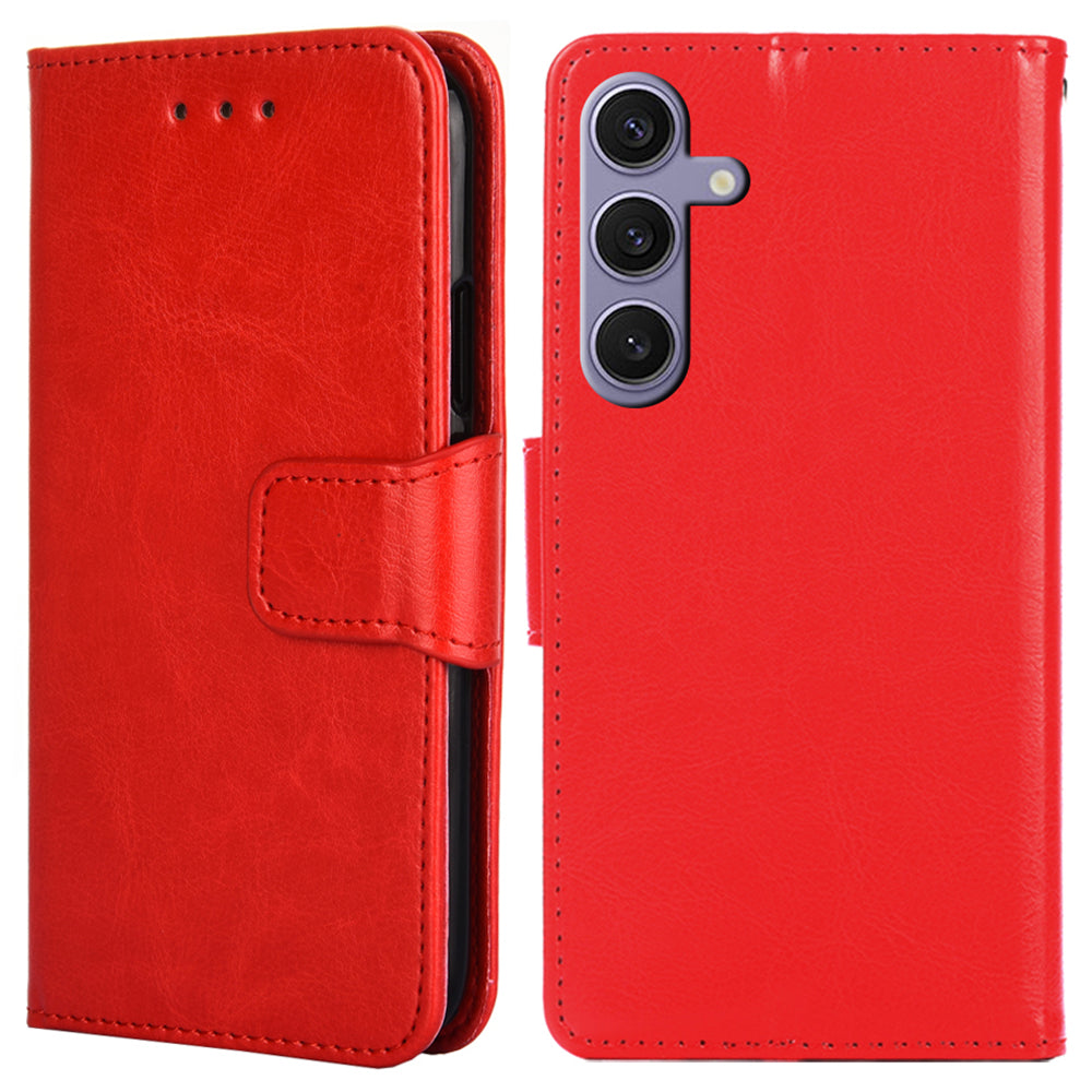 Phone Case Wallet for Samsung Galaxy S24+ TPU+PU Leather Shockproof Cell Phone Stand Cover