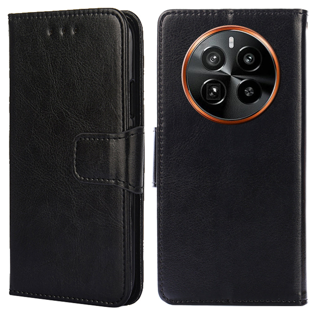 For Realme GT5 Pro 5G Case PU Leather Magnetic Buckle Flip Phone Cover