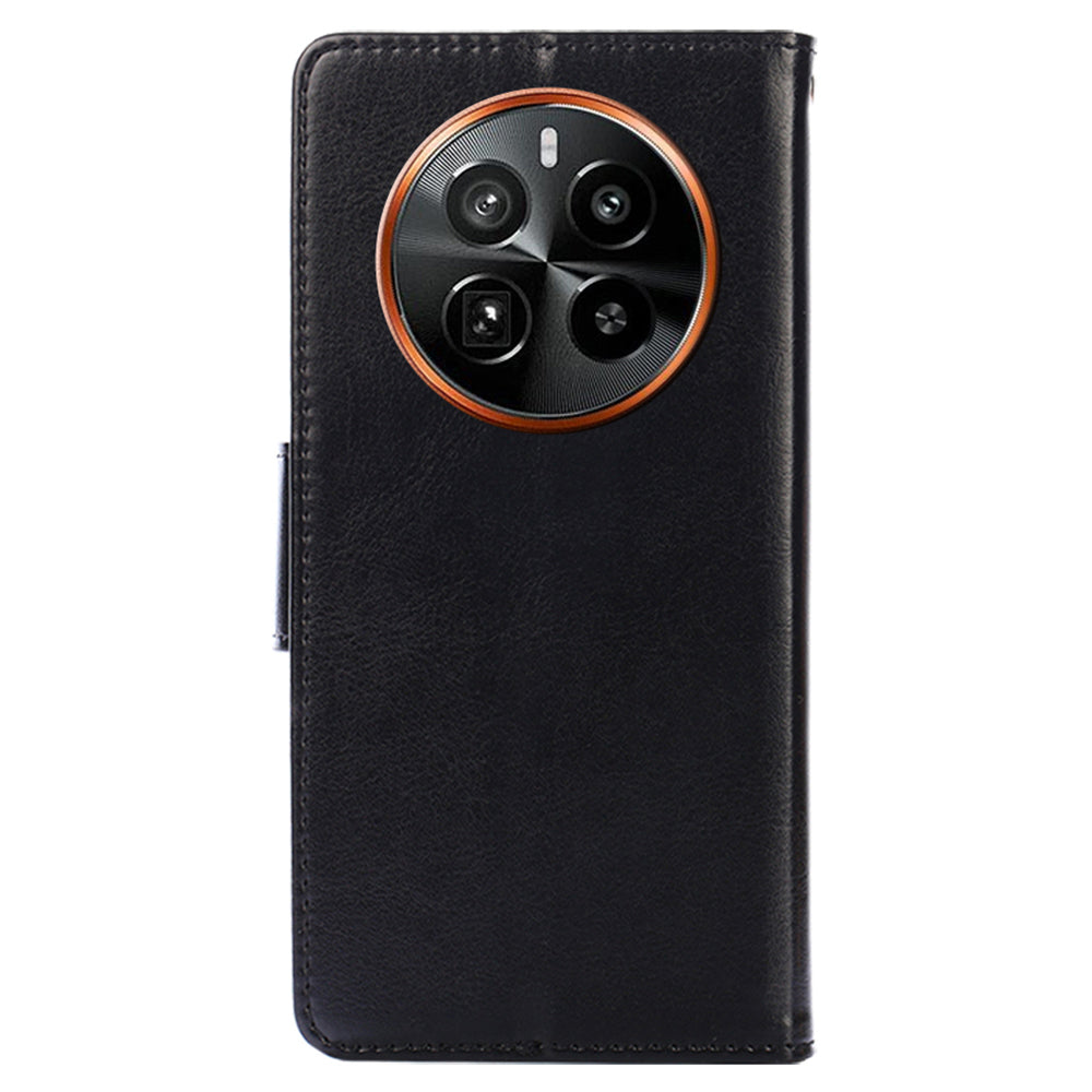 For Realme GT5 Pro 5G Case PU Leather Magnetic Buckle Flip Phone Cover