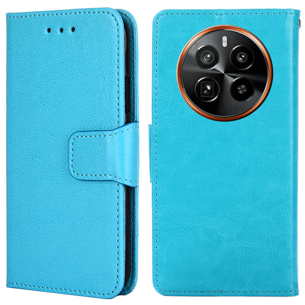For Realme GT5 Pro 5G Case PU Leather Magnetic Buckle Flip Phone Cover