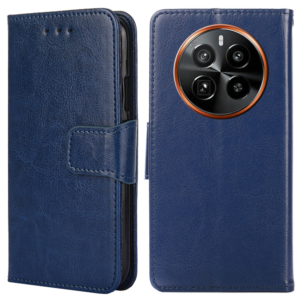 For Realme GT5 Pro 5G Case PU Leather Magnetic Buckle Flip Phone Cover