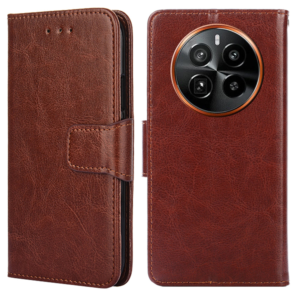 For Realme GT5 Pro 5G Case PU Leather Magnetic Buckle Flip Phone Cover