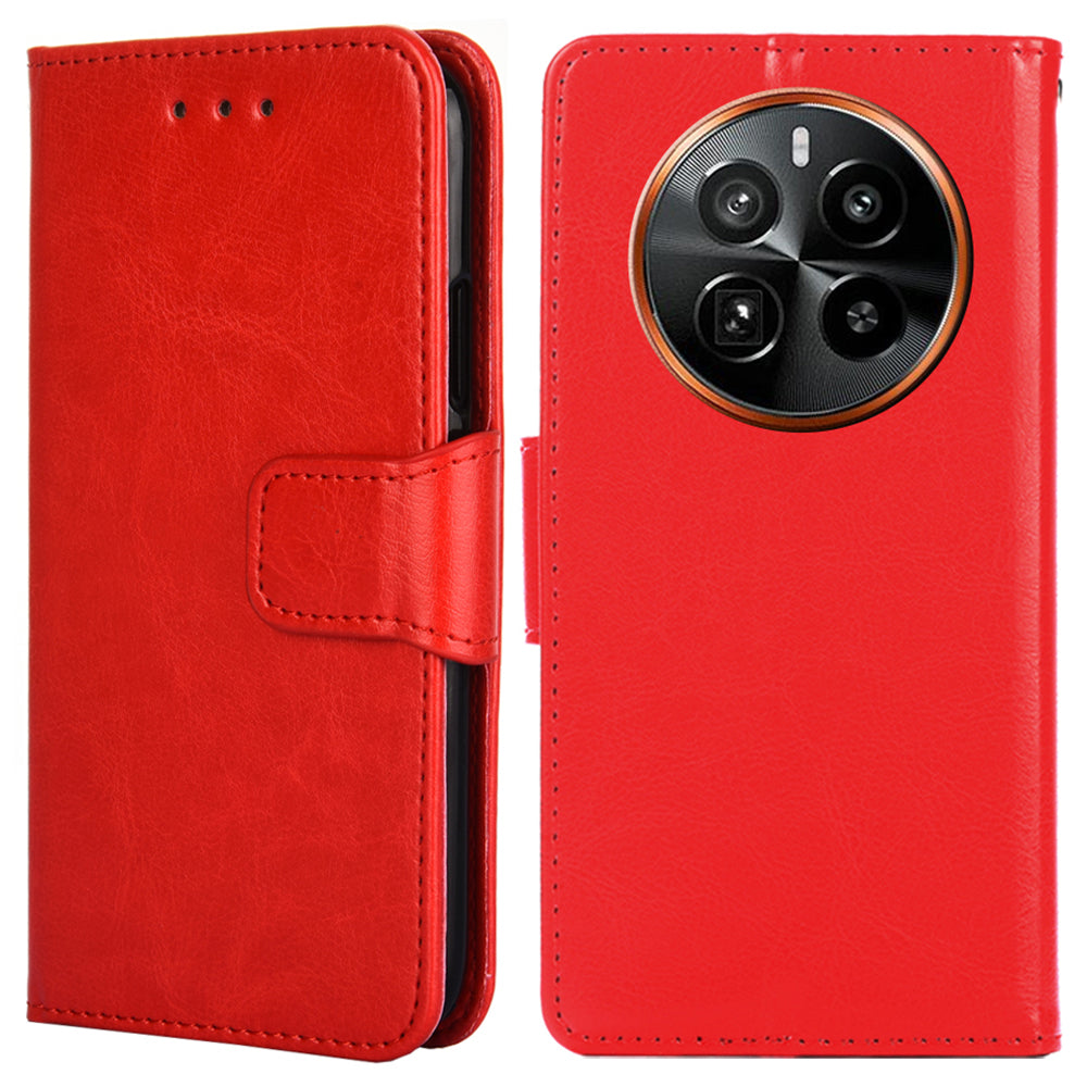 For Realme GT5 Pro 5G Case PU Leather Magnetic Buckle Flip Phone Cover