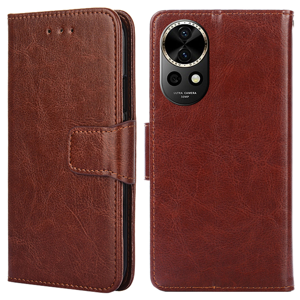 For Huawei nova 12 5G Wallet Case Magnetic Clasp PU Leather Stand Phone Cover