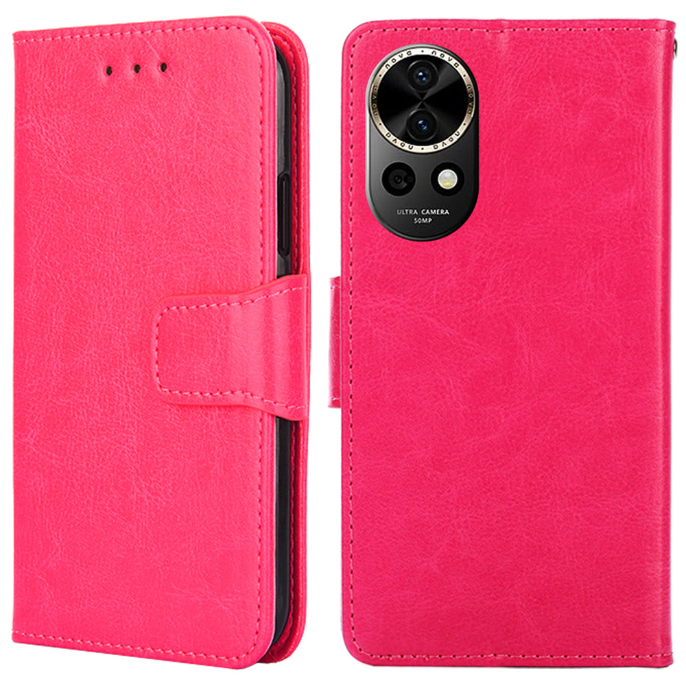 For Huawei nova 12 5G Wallet Case Magnetic Clasp PU Leather Stand Phone Cover
