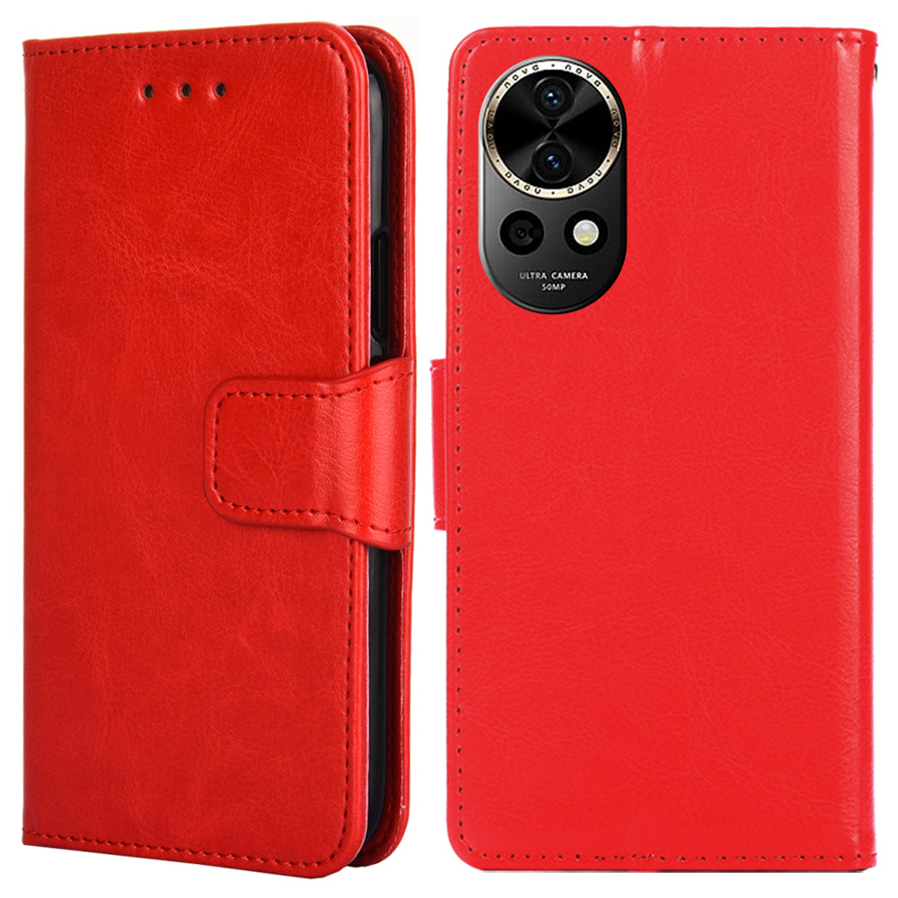 For Huawei nova 12 5G Wallet Case Magnetic Clasp PU Leather Stand Phone Cover