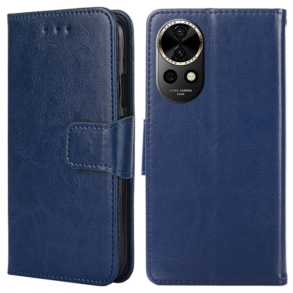 For Huawei nova 12 5G Wallet Case Magnetic Clasp PU Leather Stand Phone Cover