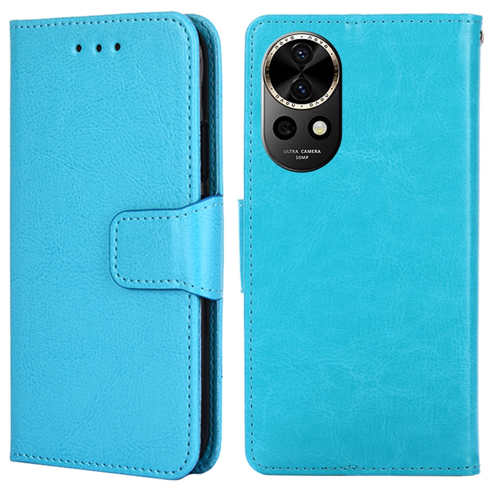 For Huawei nova 12 5G Wallet Case Magnetic Clasp PU Leather Stand Phone Cover