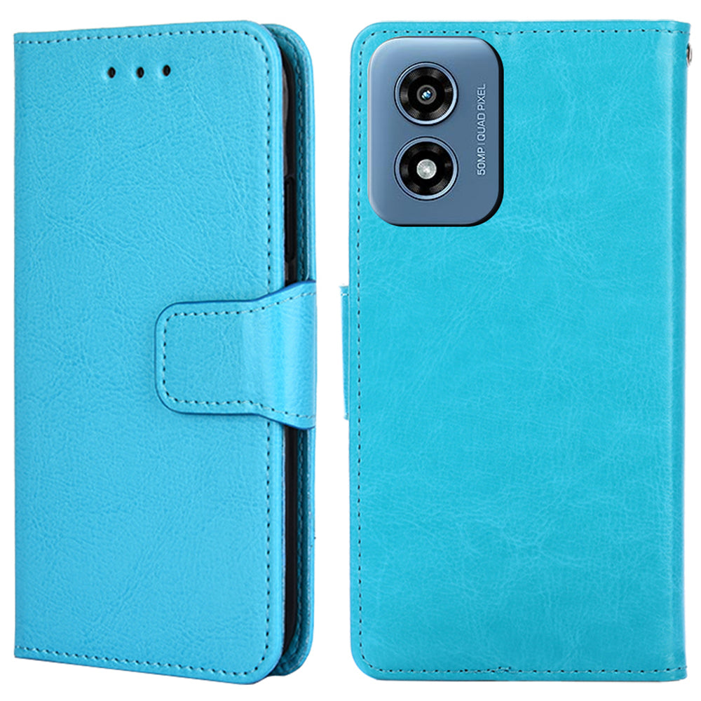 For Motorola Moto G Play (2024) 4G Leather Case Wallet Stand Protective Phone Cover