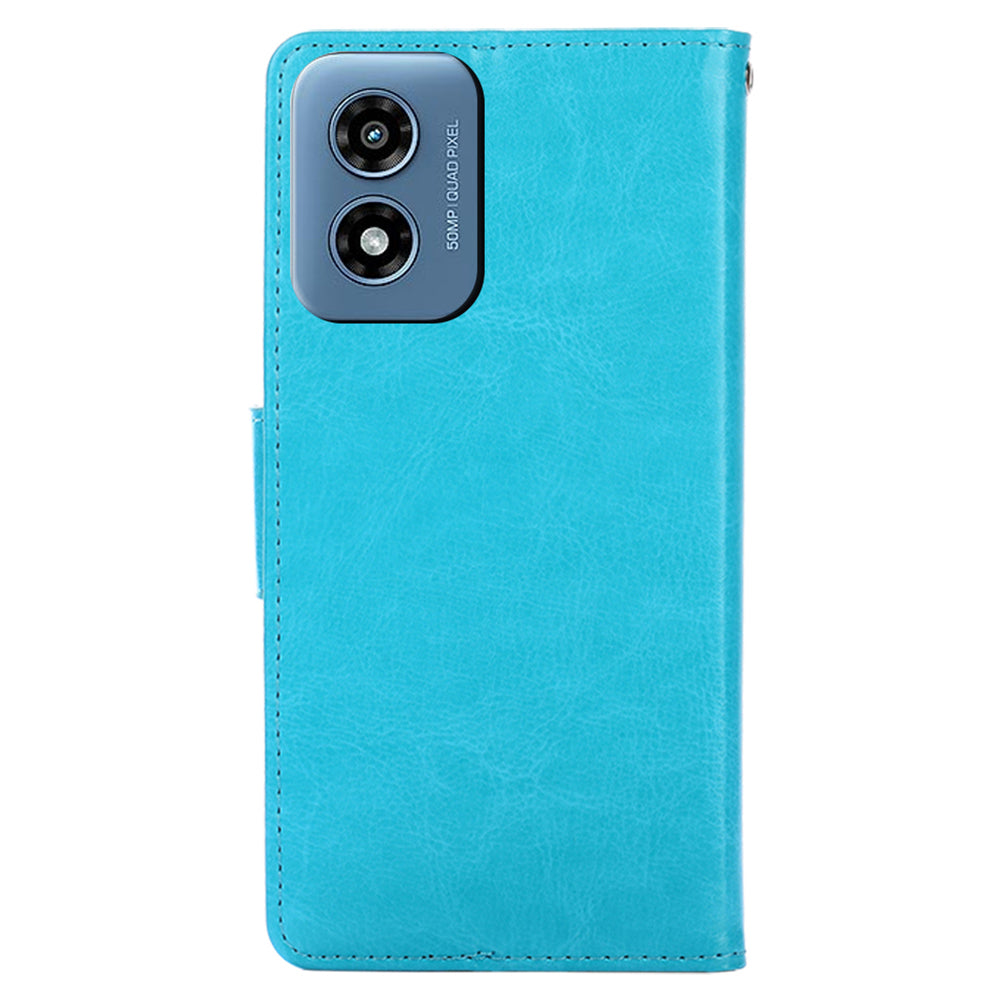 For Motorola Moto G Play (2024) 4G Leather Case Wallet Stand Protective Phone Cover