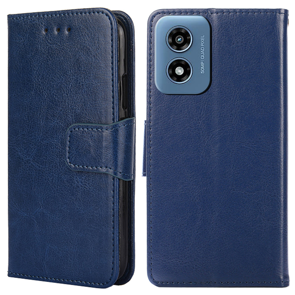 For Motorola Moto G Play (2024) 4G Leather Case Wallet Stand Protective Phone Cover