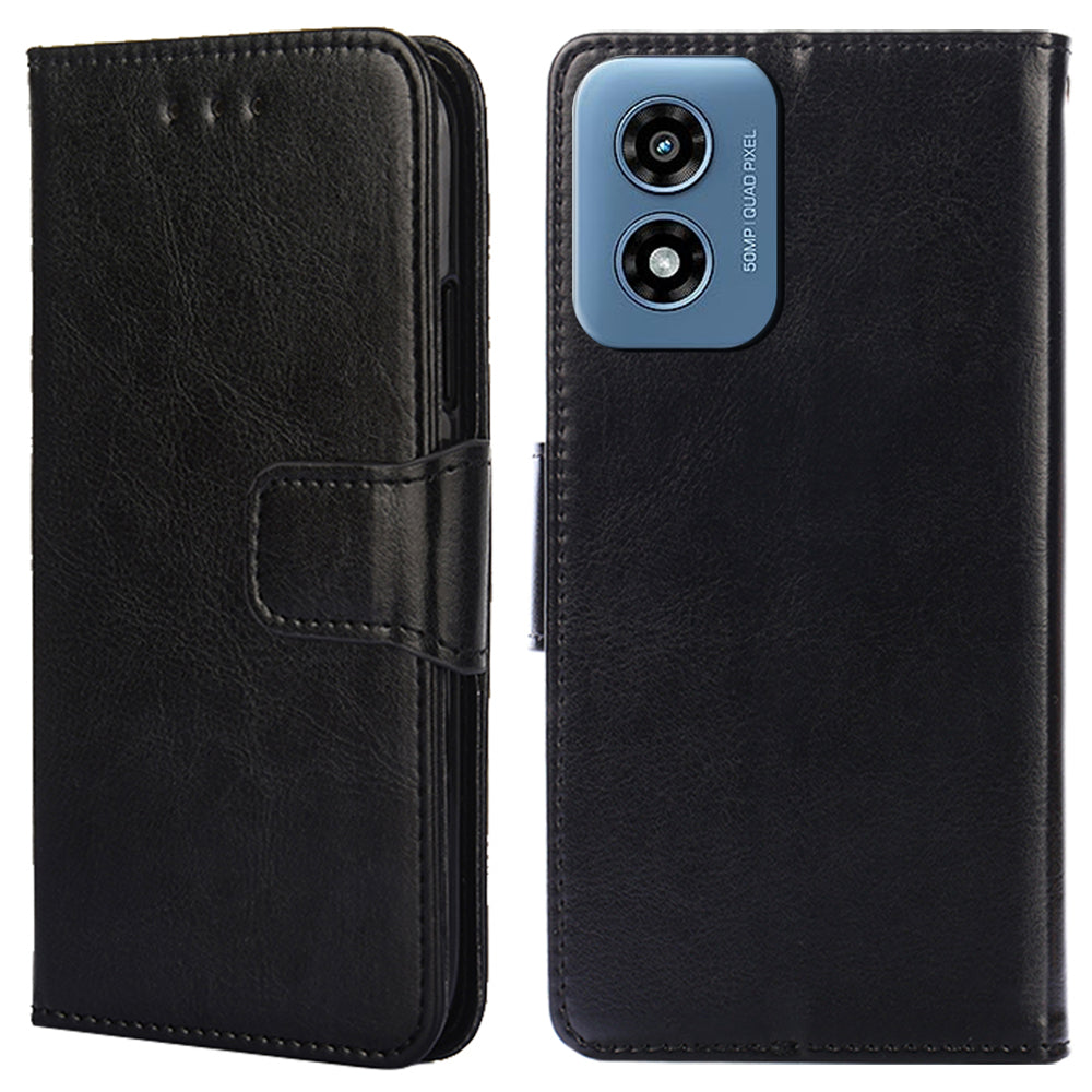 For Motorola Moto G Play (2024) 4G Leather Case Wallet Stand Protective Phone Cover