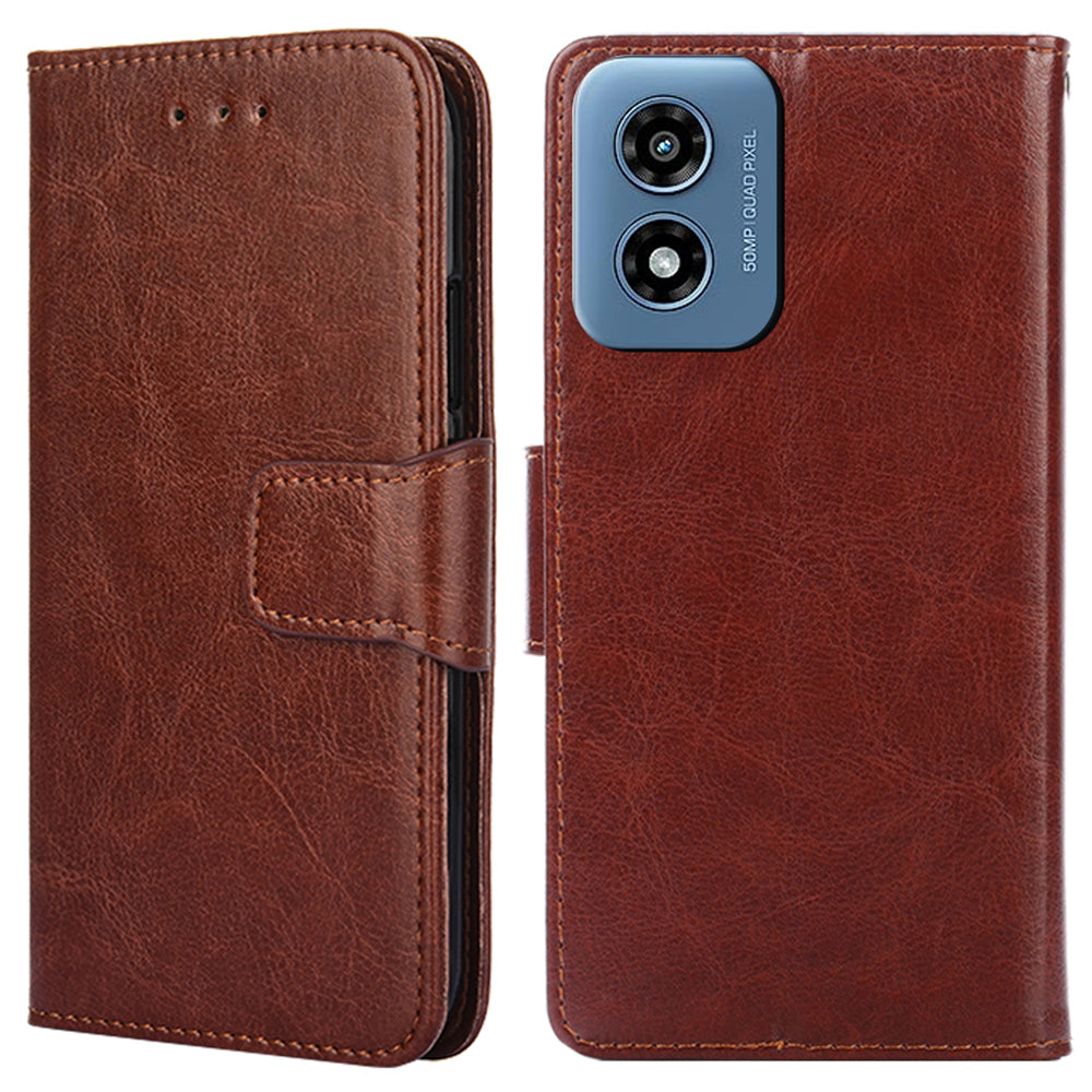 For Motorola Moto G Play (2024) 4G Leather Case Wallet Stand Protective Phone Cover