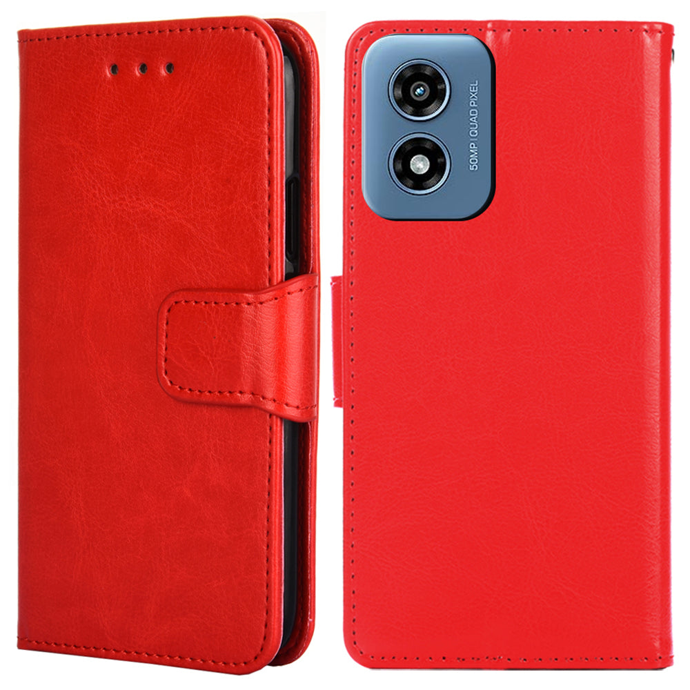 For Motorola Moto G Play (2024) 4G Leather Case Wallet Stand Protective Phone Cover
