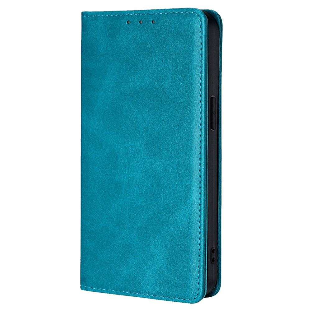 For Samsung Galaxy S24 Ultra Case Magnetic Closing Leather Calf Textured Phone Cover