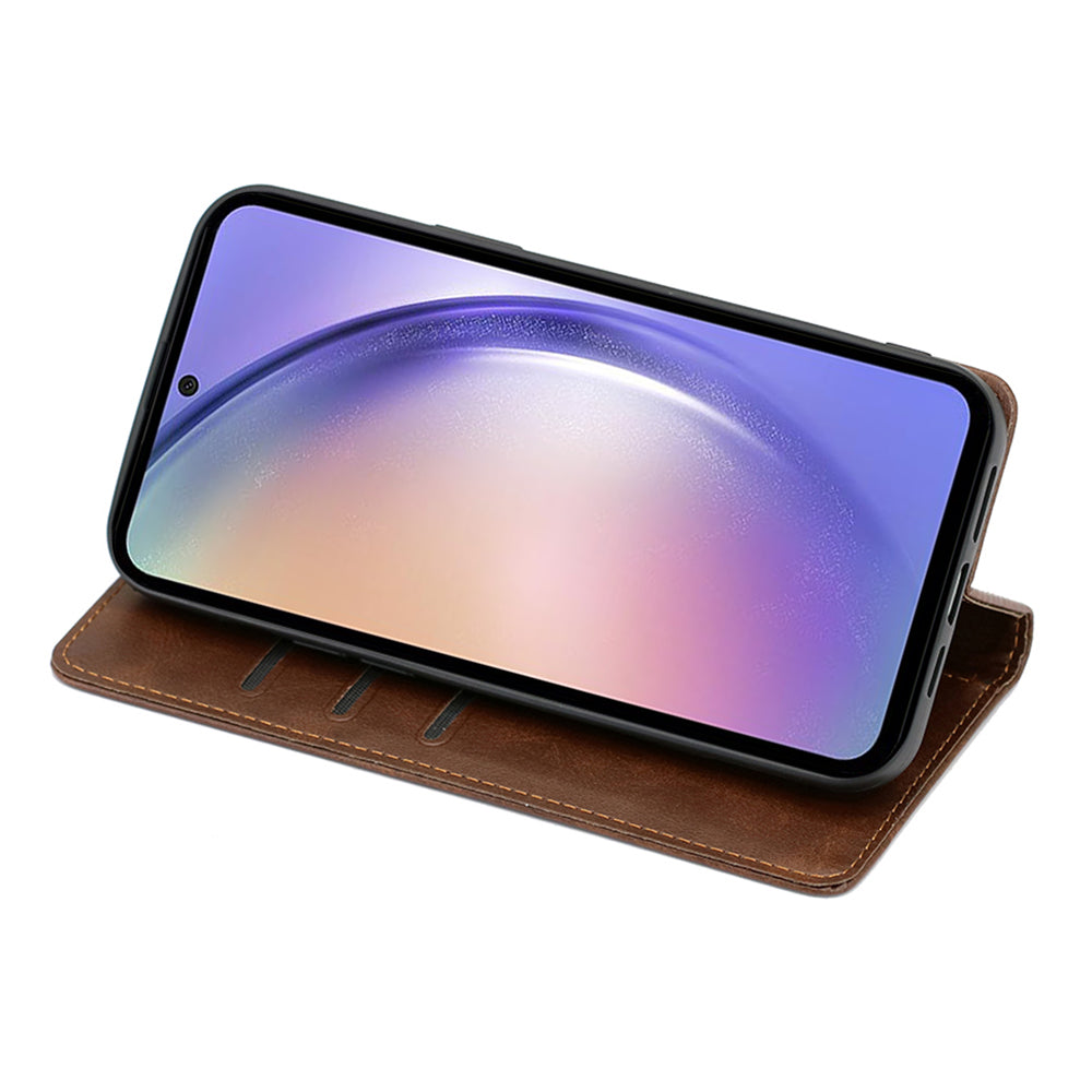 For Samsung Galaxy S24 Wallet Case Magnetic Closing Stand Leather Phone Cover