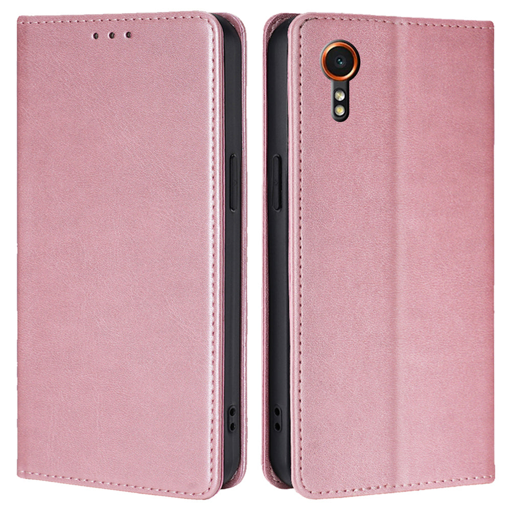 For Samsung Galaxy Xcover7 Case Stand Wallet Leather Phone Cover with Magnetic Closure
