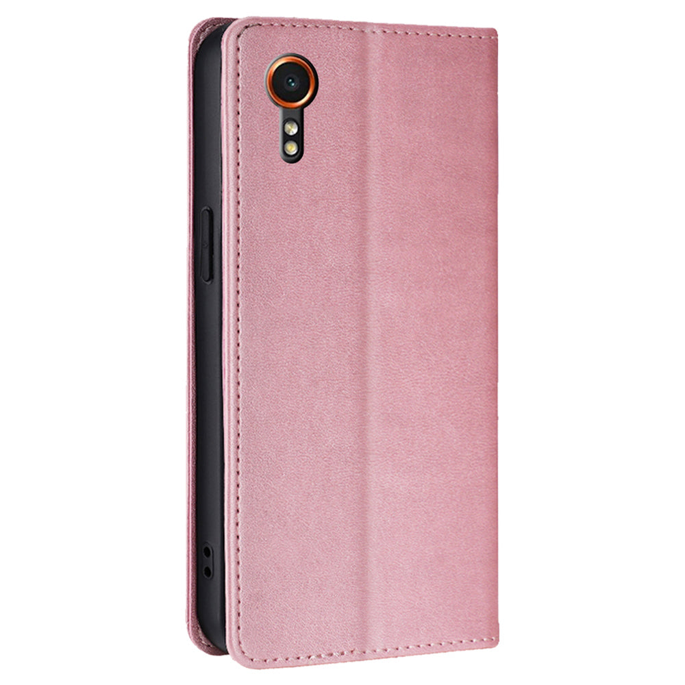 For Samsung Galaxy Xcover7 Case Stand Wallet Leather Phone Cover with Magnetic Closure