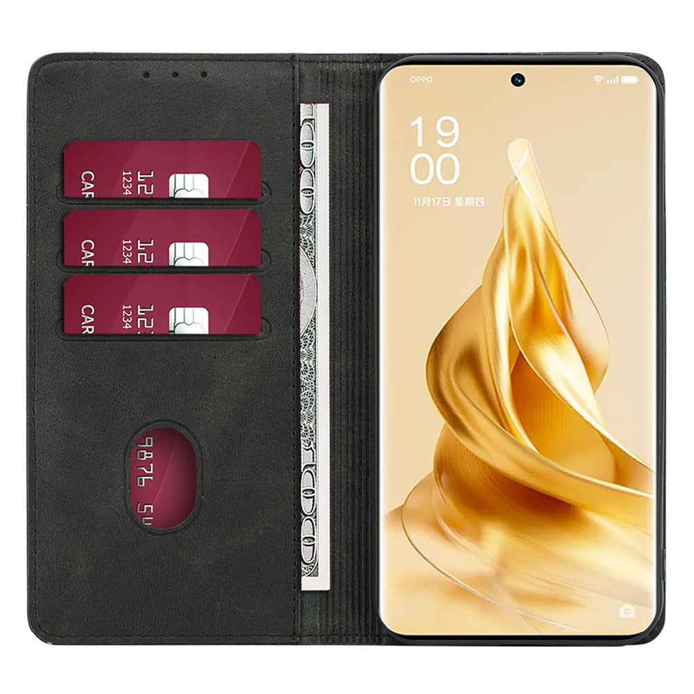 For Oppo Find X7 5G Wallet Case Magnetic Closure Leather Flip Phone Cover
