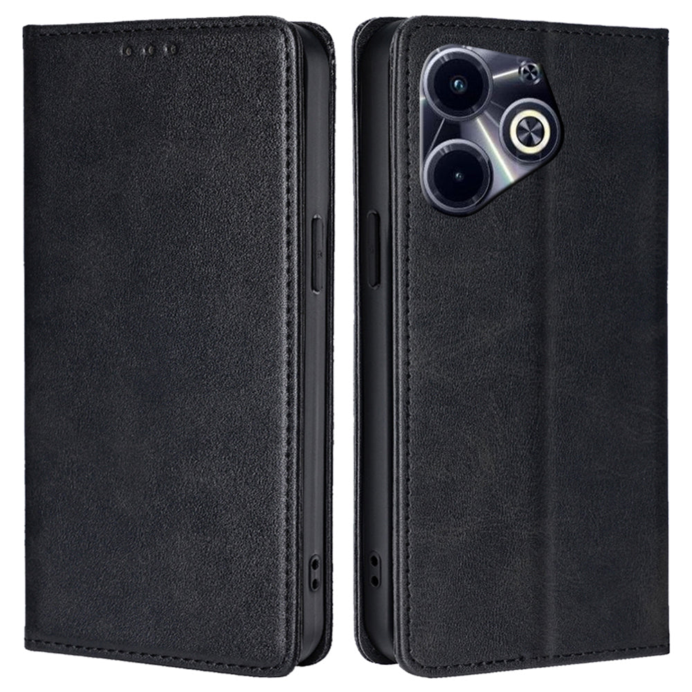 For Transsion Infinix Hot 40i Case Calf Texture Drop-resistant Phone Wallet Cover