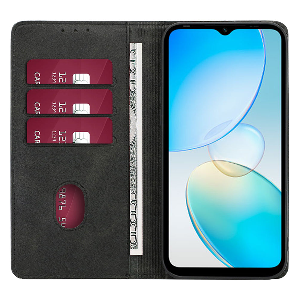 For Transsion Infinix Hot 40i Case Calf Texture Drop-resistant Phone Wallet Cover