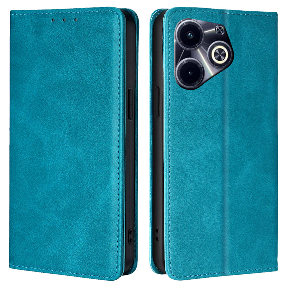 For Transsion Infinix Hot 40i Case Calf Texture Drop-resistant Phone Wallet Cover