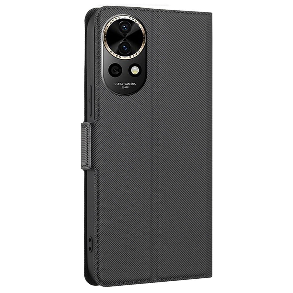 For Huawei nova 12 5G Case Card Holder Stand Side Magnetic Clasp PU Leather Phone Cover