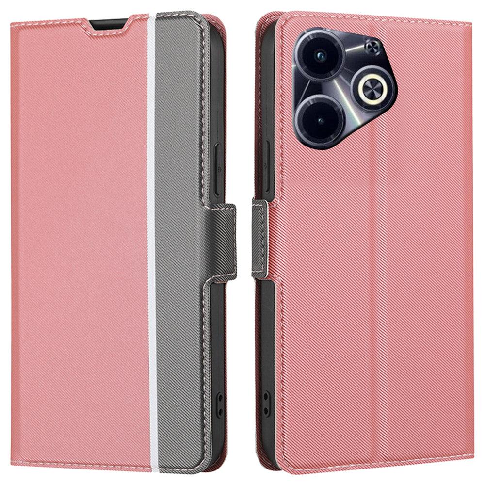 For Transsion Infinix Hot 40i Card Slots Case Leather Phone Cover with Dual Magnetic Clasp