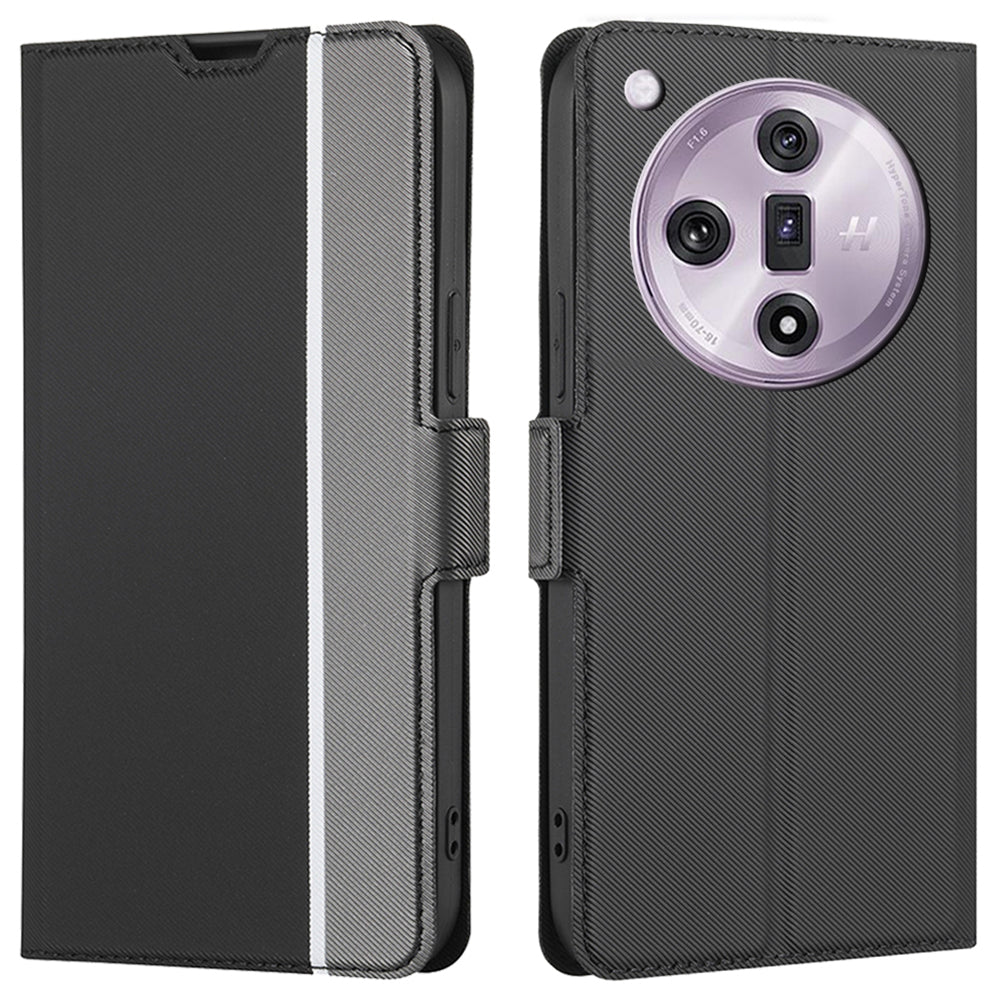 For Oppo Find X7 5G Case Anti-scratch Leather Twill Texture Card Slots Phone Cover
