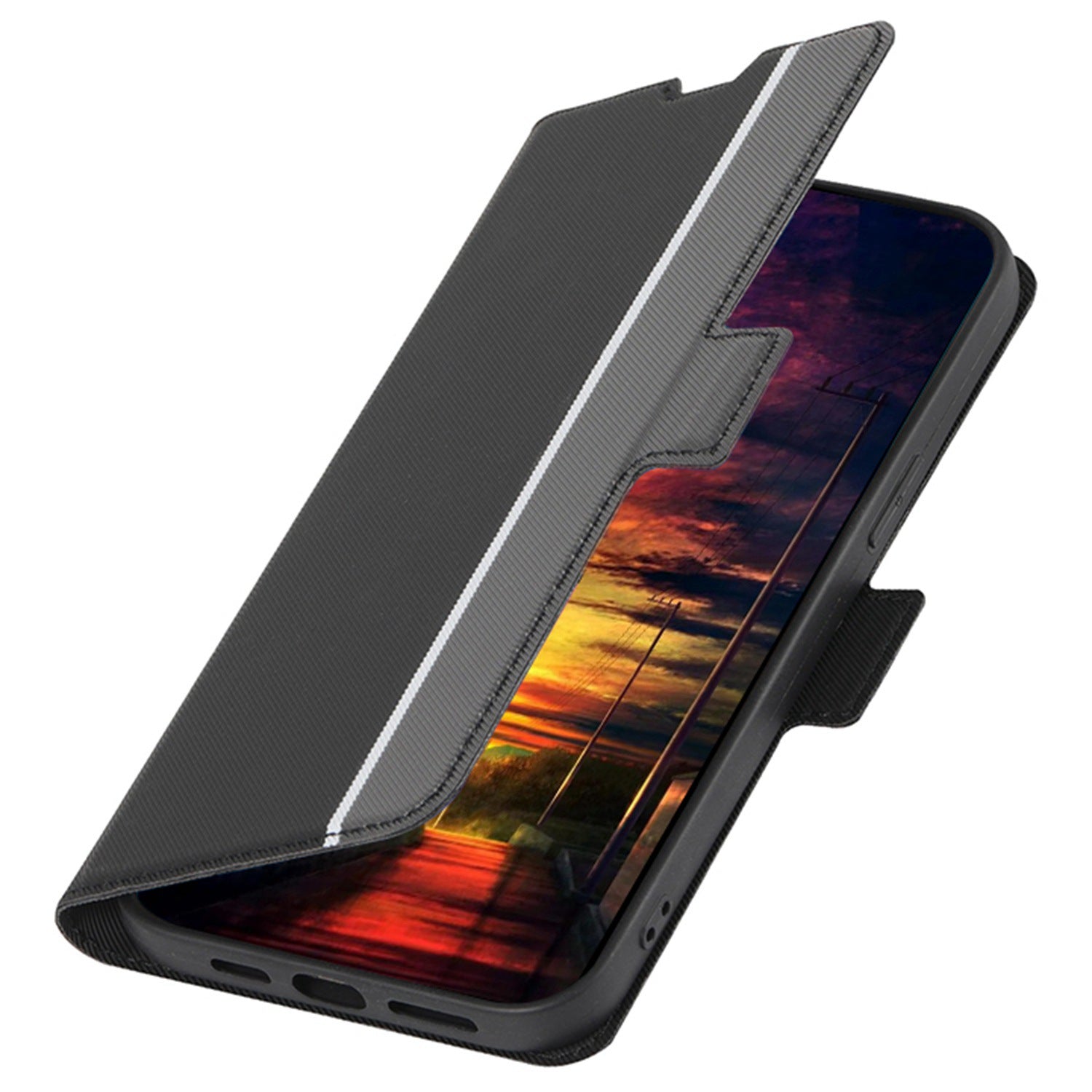 For Oppo Find X7 5G Case Anti-scratch Leather Twill Texture Card Slots Phone Cover