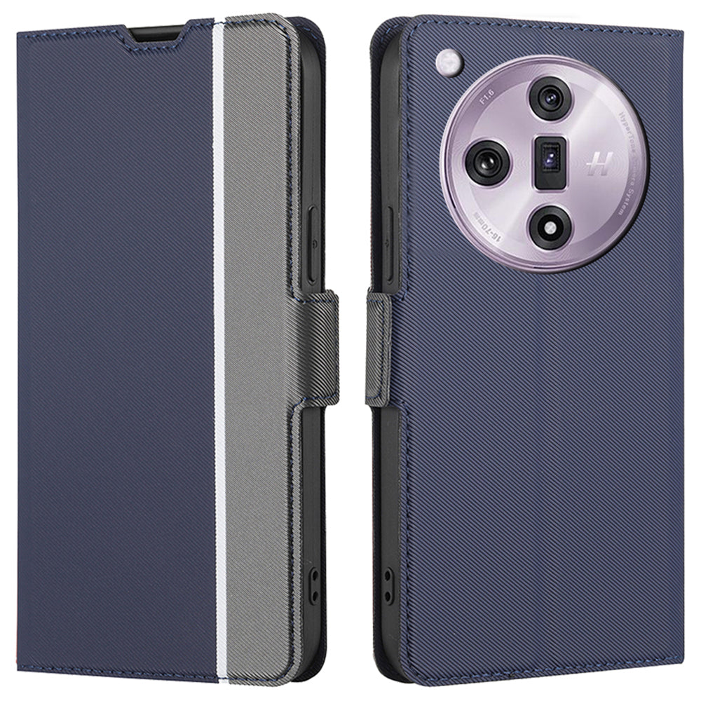 For Oppo Find X7 5G Case Anti-scratch Leather Twill Texture Card Slots Phone Cover