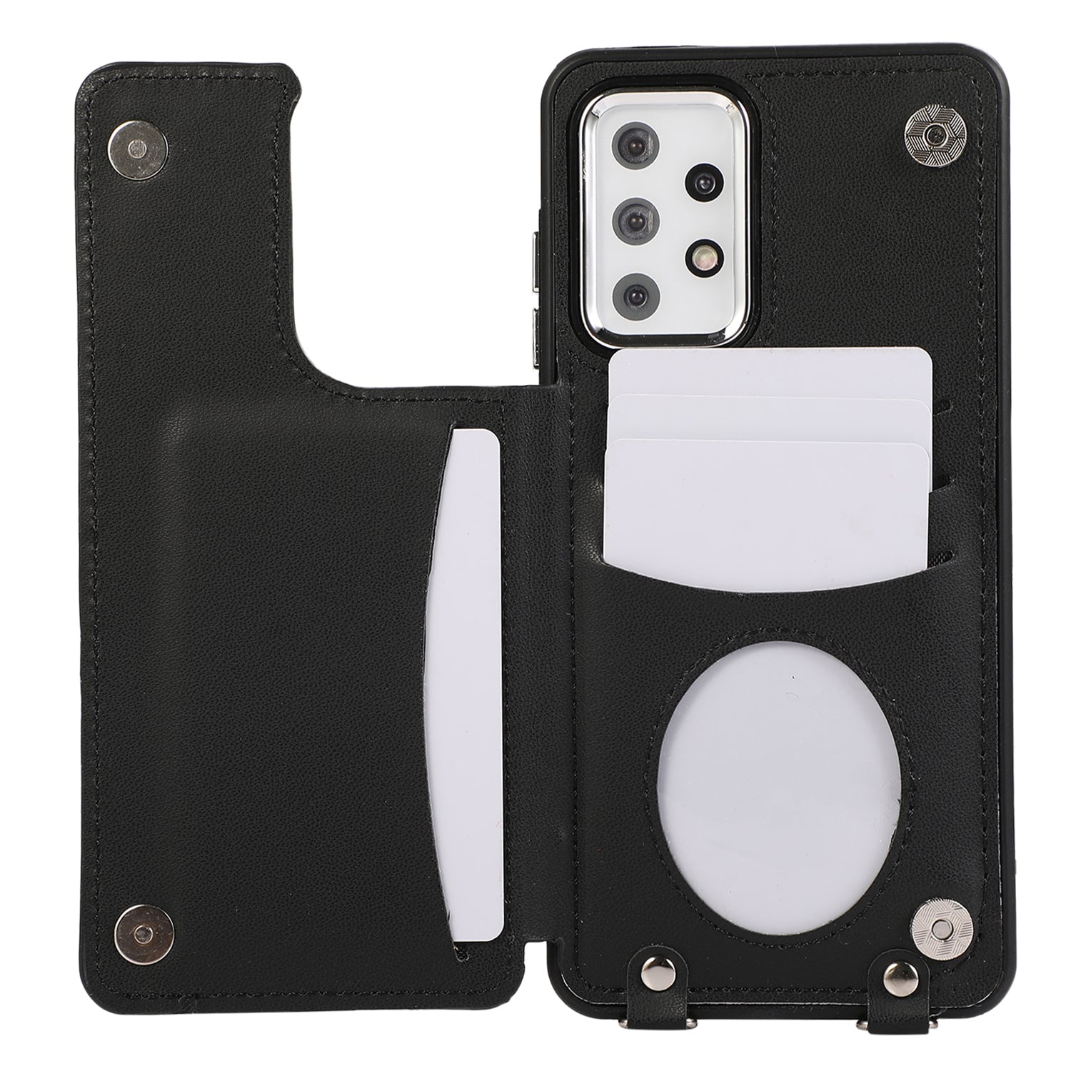 For Samsung Galaxy A52 4G / A52 5G / A52s 5G Case Card Slots PU Leather+TPU Cover with Long Strap
