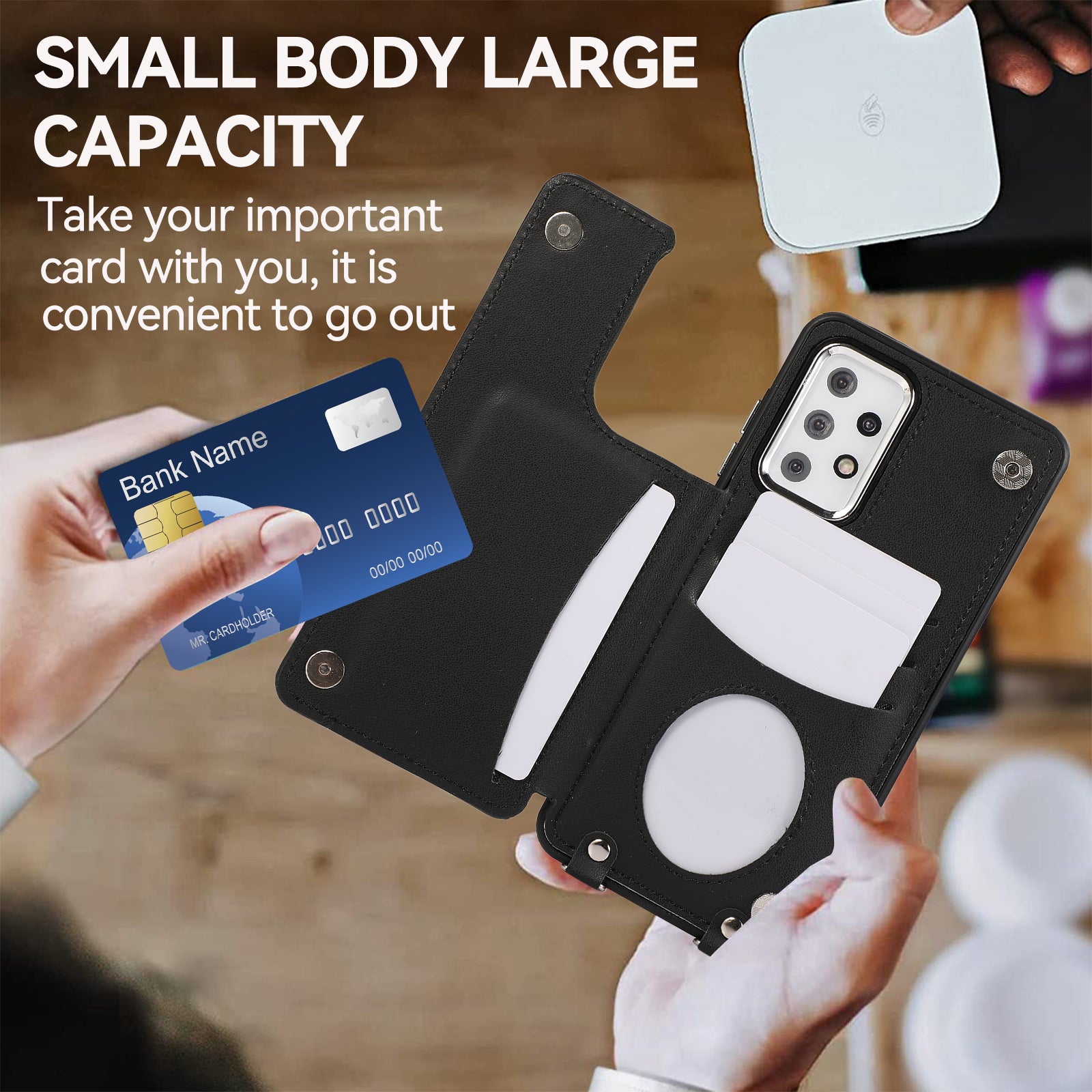 For Samsung Galaxy A52 4G / A52 5G / A52s 5G Case Card Slots PU Leather+TPU Cover with Long Strap