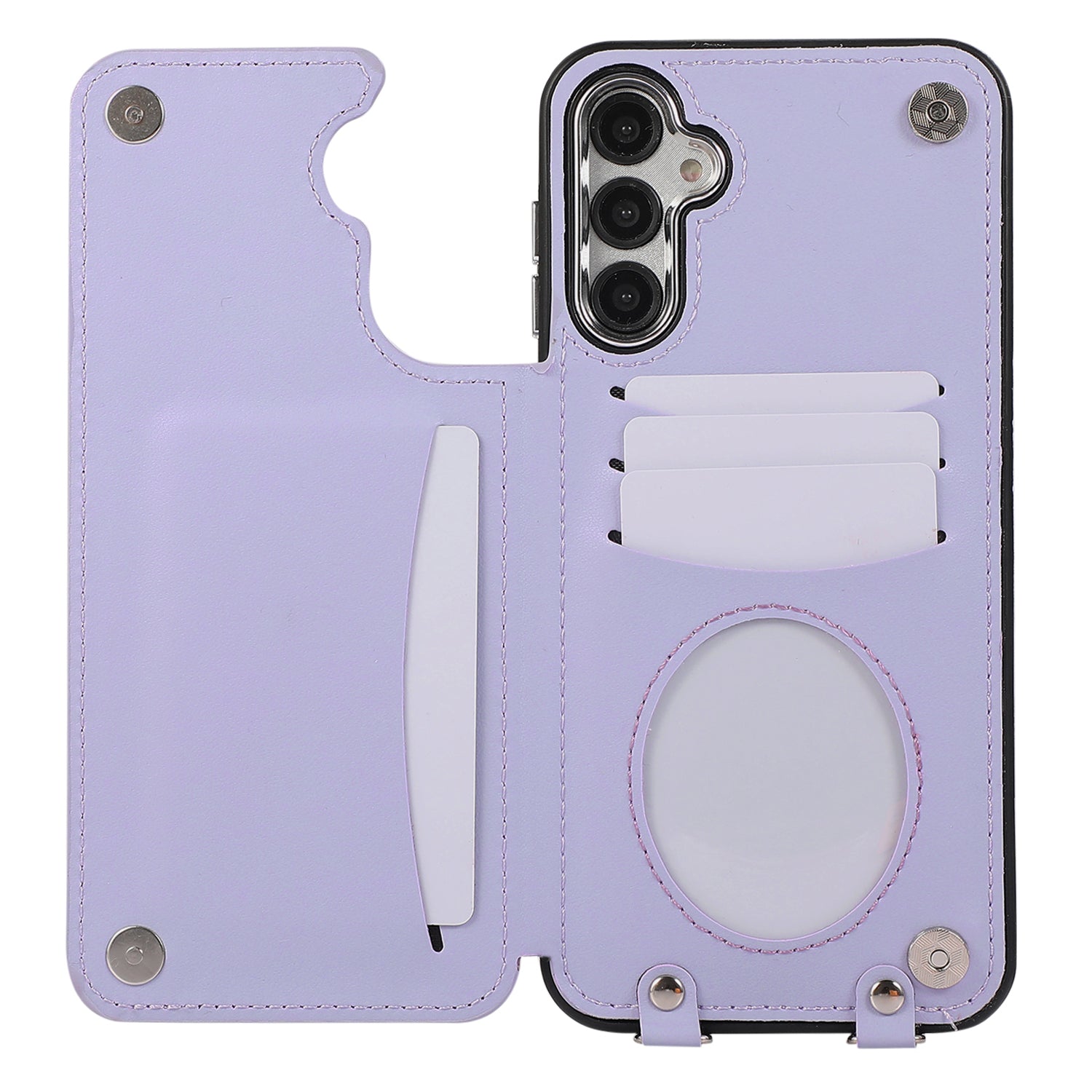 For Samsung Galaxy S23 FE Case RFID Blocking Card Holder Ring Kickstand Cover with Shoulder Strap