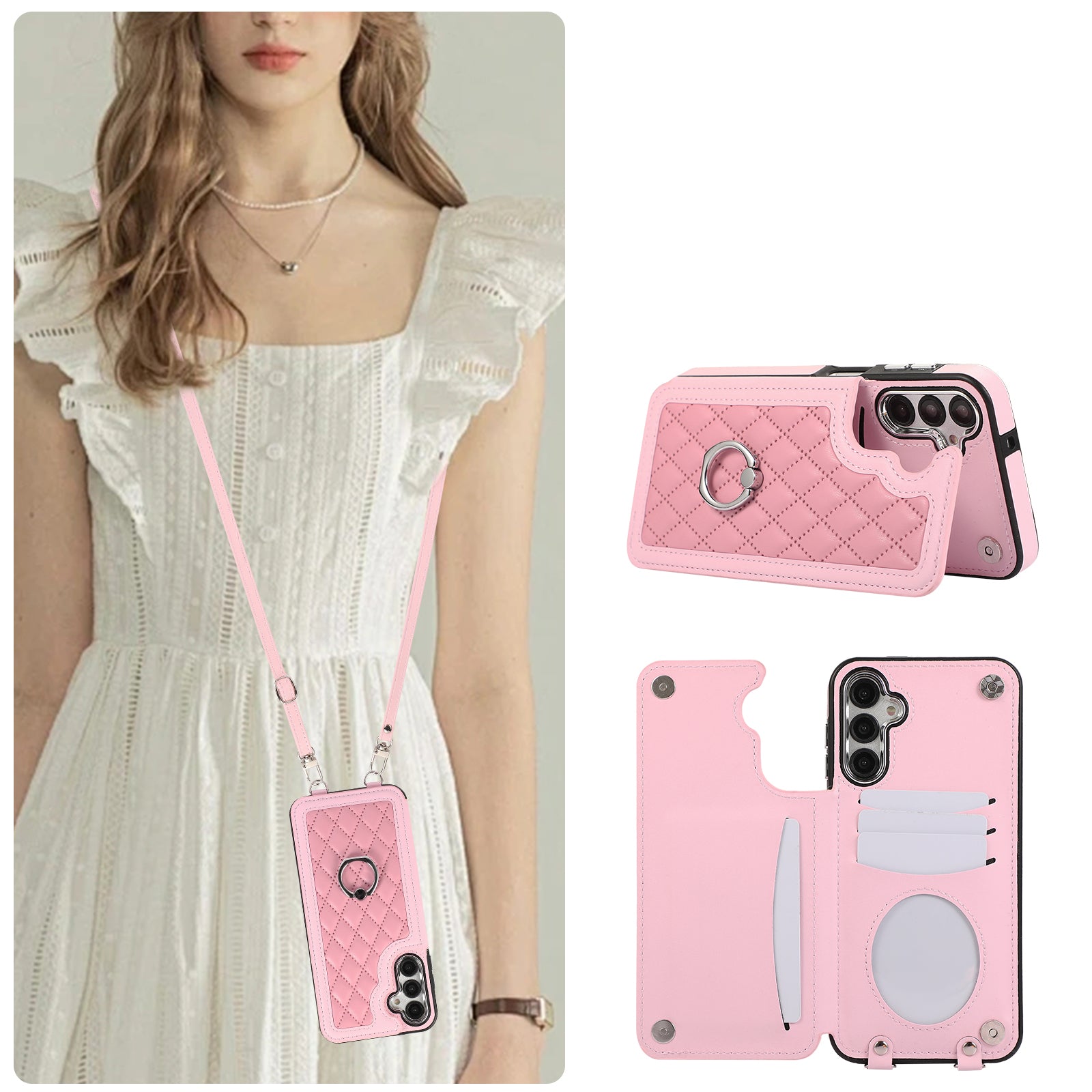 For Samsung Galaxy A14 4G / 5G Case Shockproof Phone Shell with Strap Ring Kickstand Cover