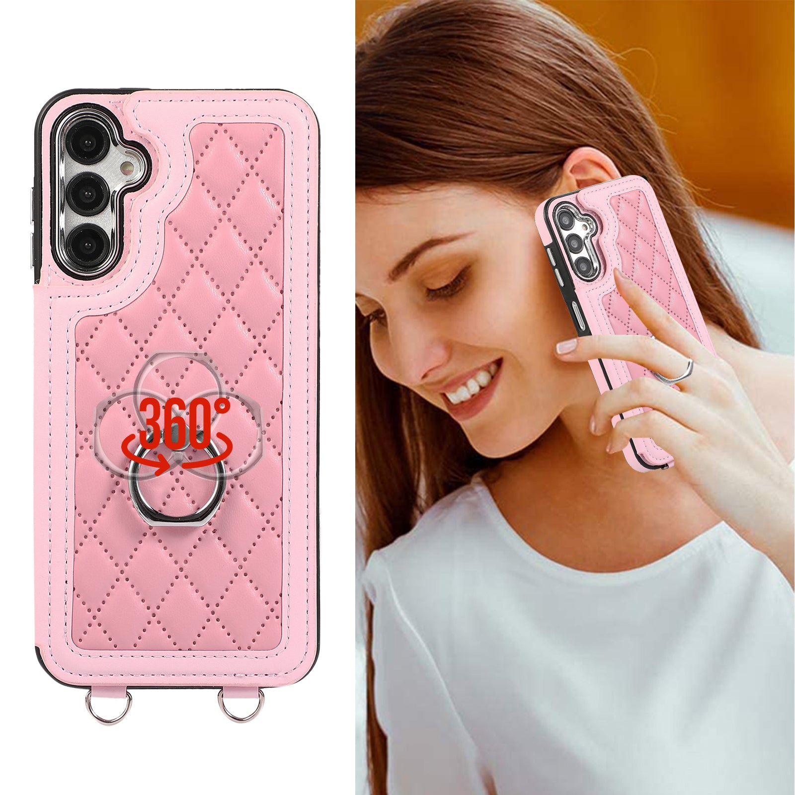 For Samsung Galaxy A14 4G / 5G Case Shockproof Phone Shell with Strap Ring Kickstand Cover