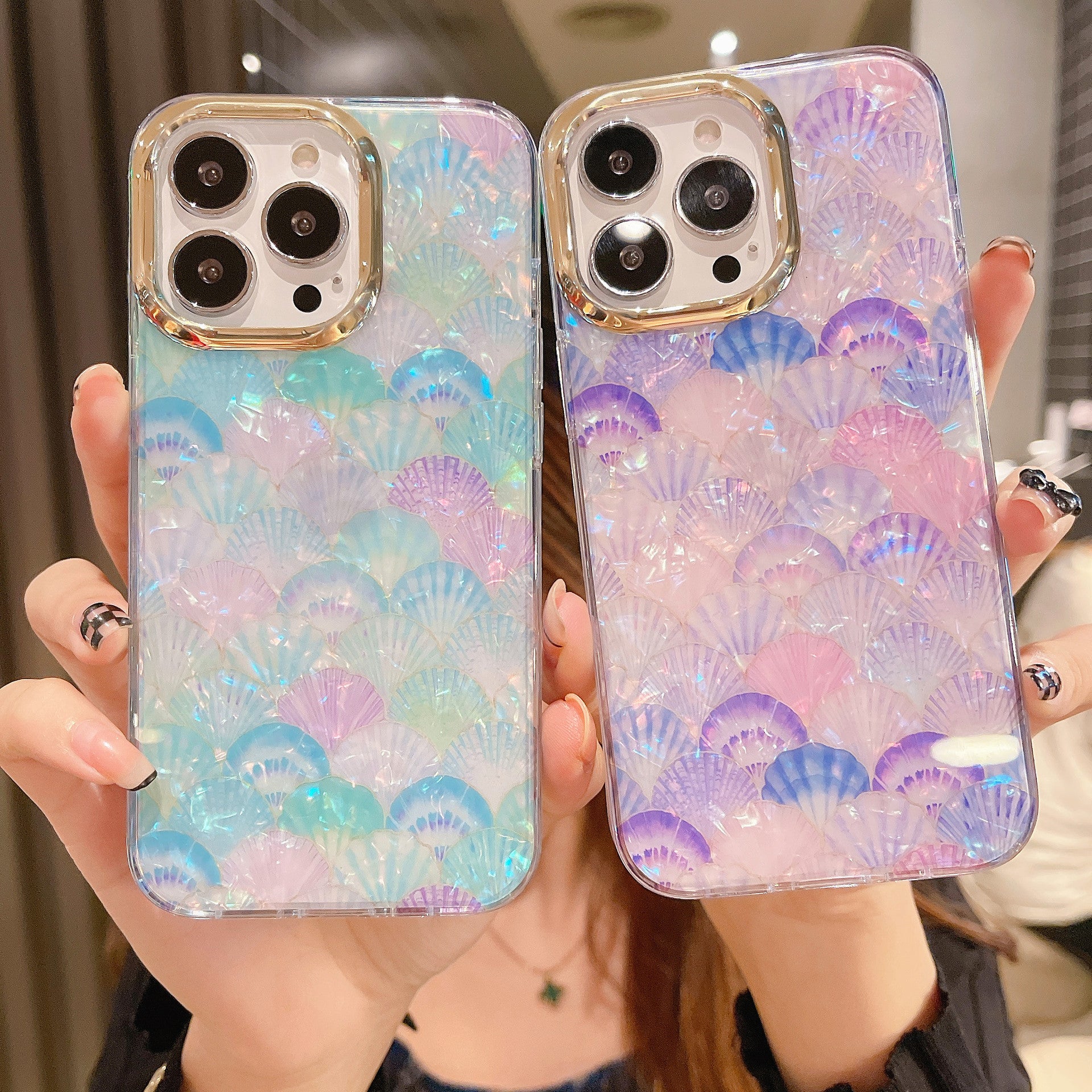 For iPhone 14 Pro Max Case Pattern IMD Design PC+TPU Phone Cover with Electroplating Lens Frame