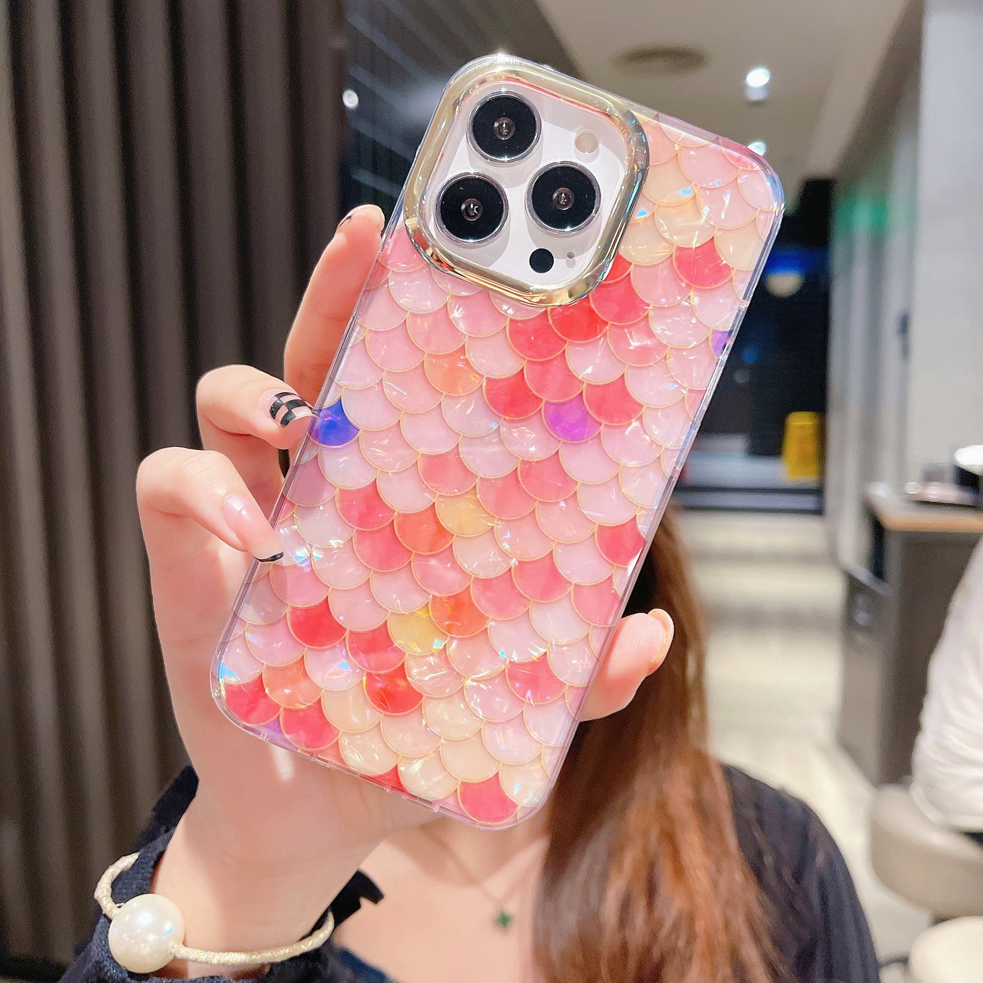 For iPhone 13 Pro Case Electroplating Lens Frame PC+TPU IMD Phone Cover