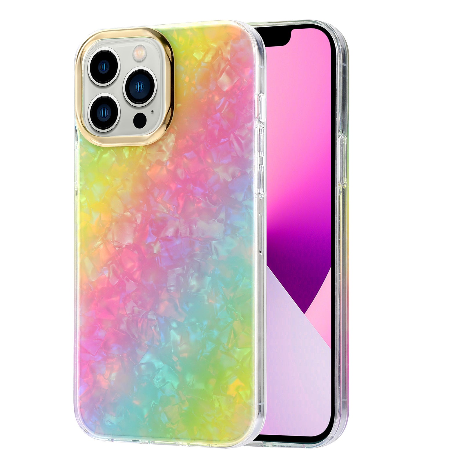 For iPhone 13 Pro Max Case Shockproof PC+TPU IMD Pattern Phone Cover