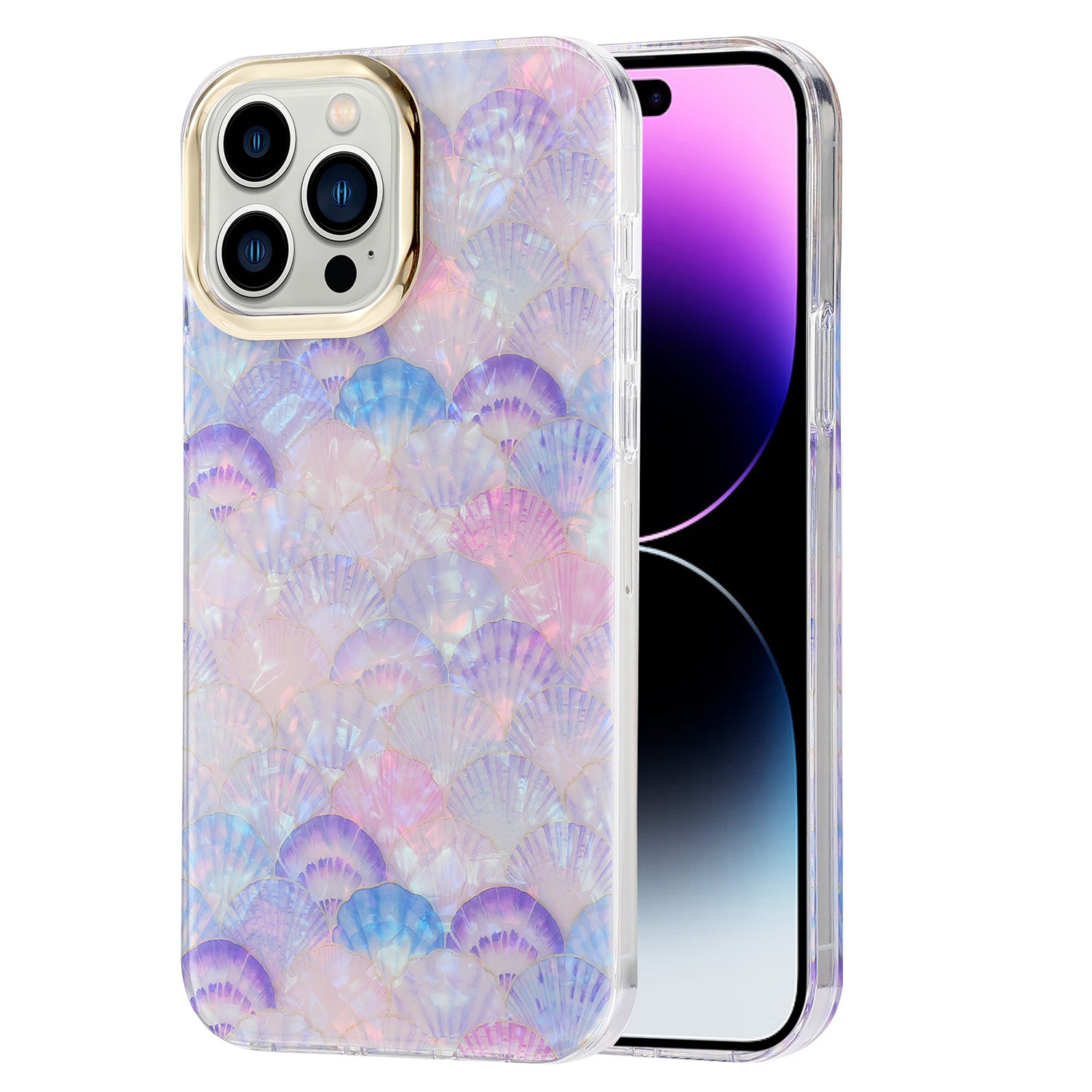 For iPhone 15 Pro Max Protective Case IMD PC+TPU Cover with Electroplating Lens Frame