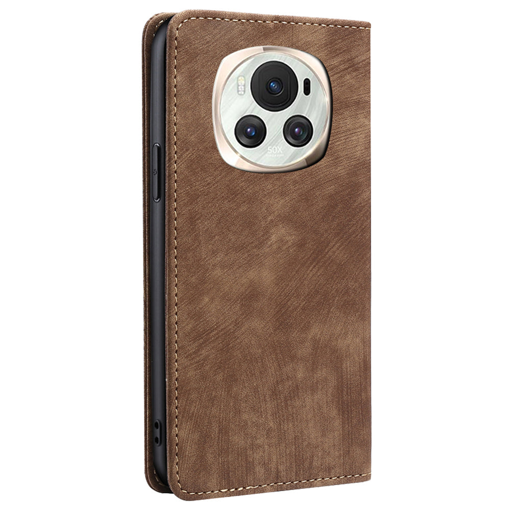 For Honor Magic6 5G Phone Case RFID Blocking Card Holder Leather Folio Flip Cover