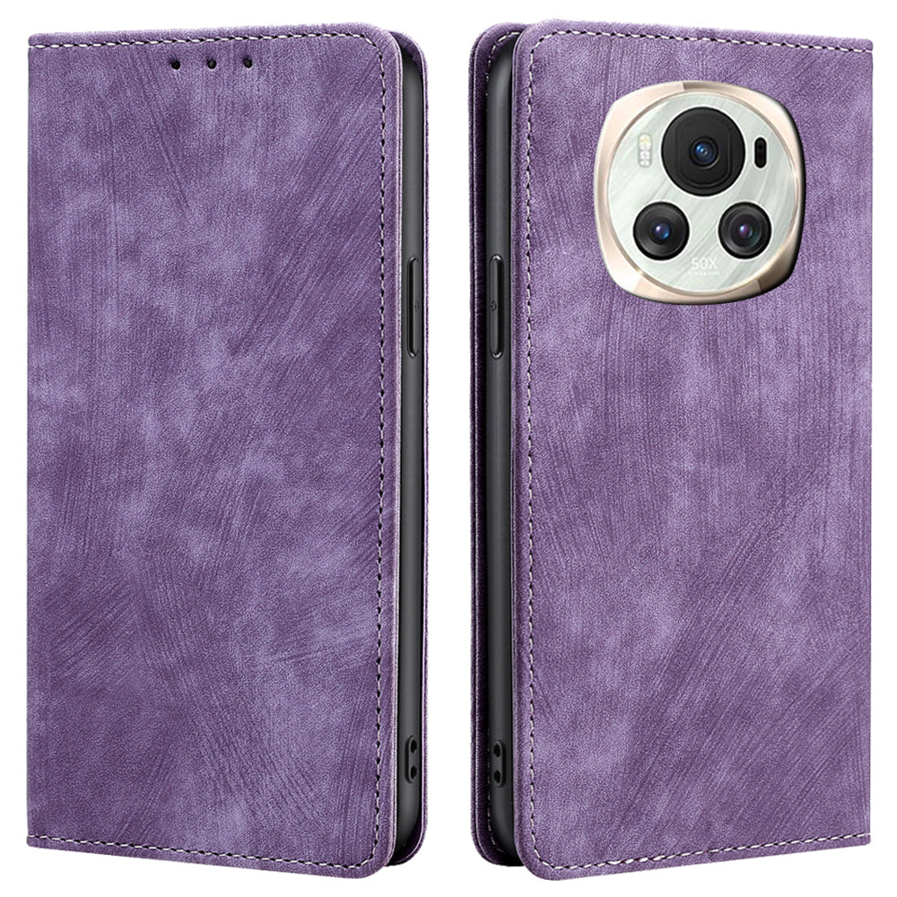For Honor Magic6 5G Phone Case RFID Blocking Card Holder Leather Folio Flip Cover